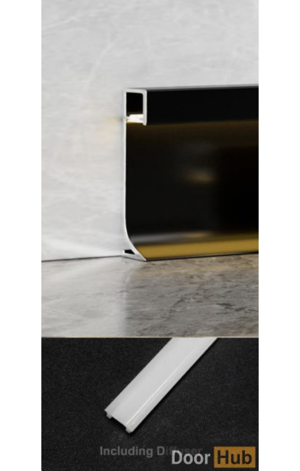 8cm Surface-Mounted LED Skirting | FLL-A-9-A8 Visible Light Strip Baseboard | DoorHub UAE